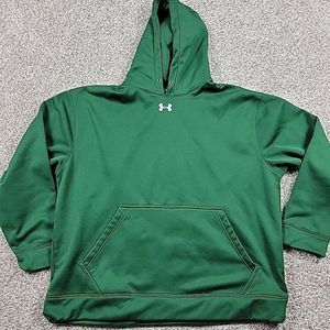 Under Armour Sweatshirt Mens XL Green Pullover Hoodie Loose No Drawstring